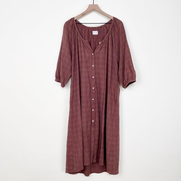 Anthropologie Layla Gauze Midi Maxi Dress Boho Coastal Oversized Peasant Tunic - Picture 6 of 14
